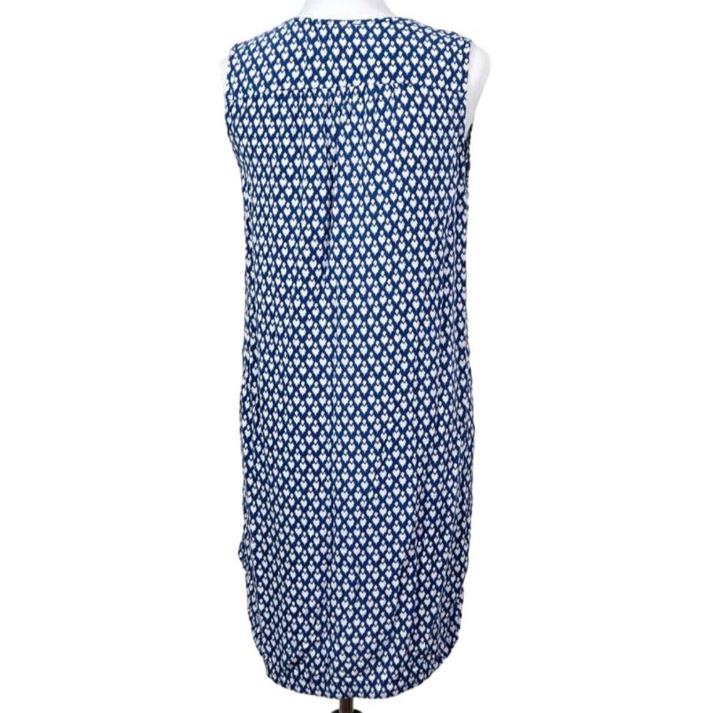 BeachLunchLounge Size M Kayla Shift Dress Boho Patterned Blue White - Picture 4 of 10